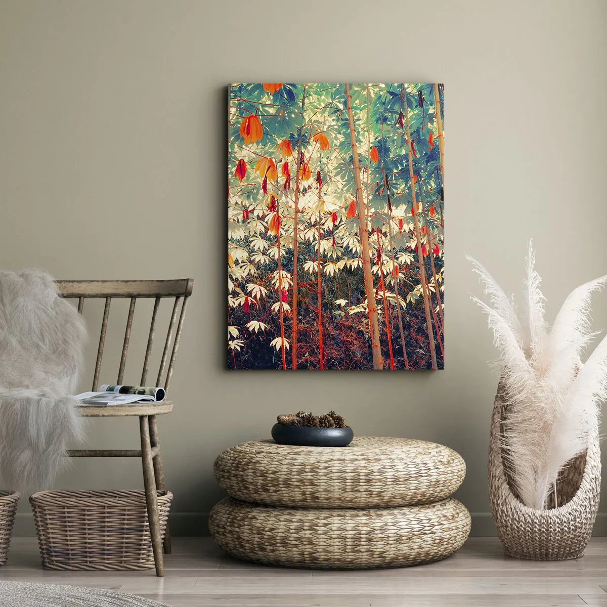 Obraz na płótnie - Tajemne życie liści - 45x80 cm