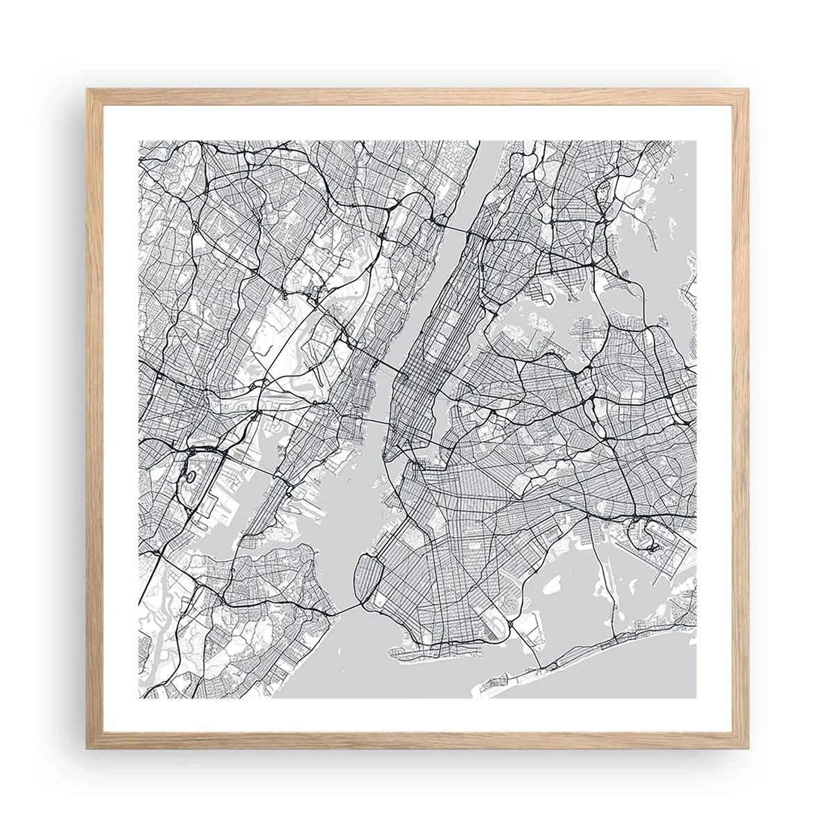 Plakat w ramie jasny dąb - Anatomia metropolii - 60x60 cm