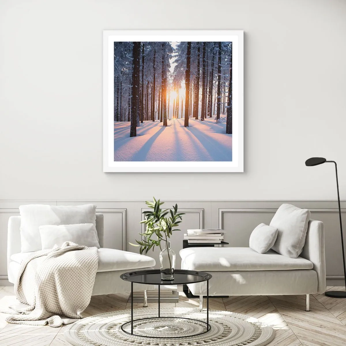 Plakat w białej ramie - Wyraźnie czarno na białym - 40x40 cm