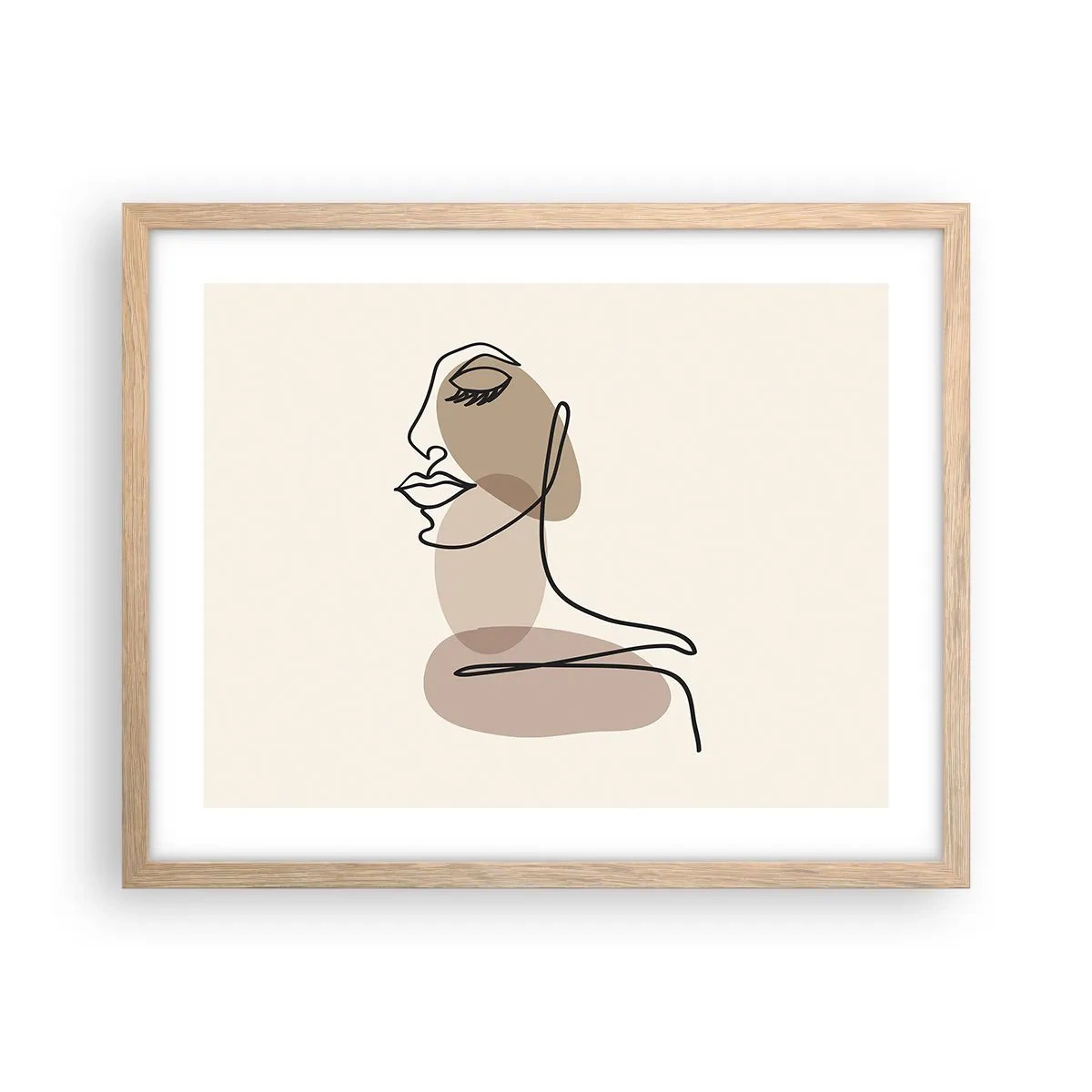 Plakat w ramie jasny dąb - Pewna linia piękna - 50x40 cm