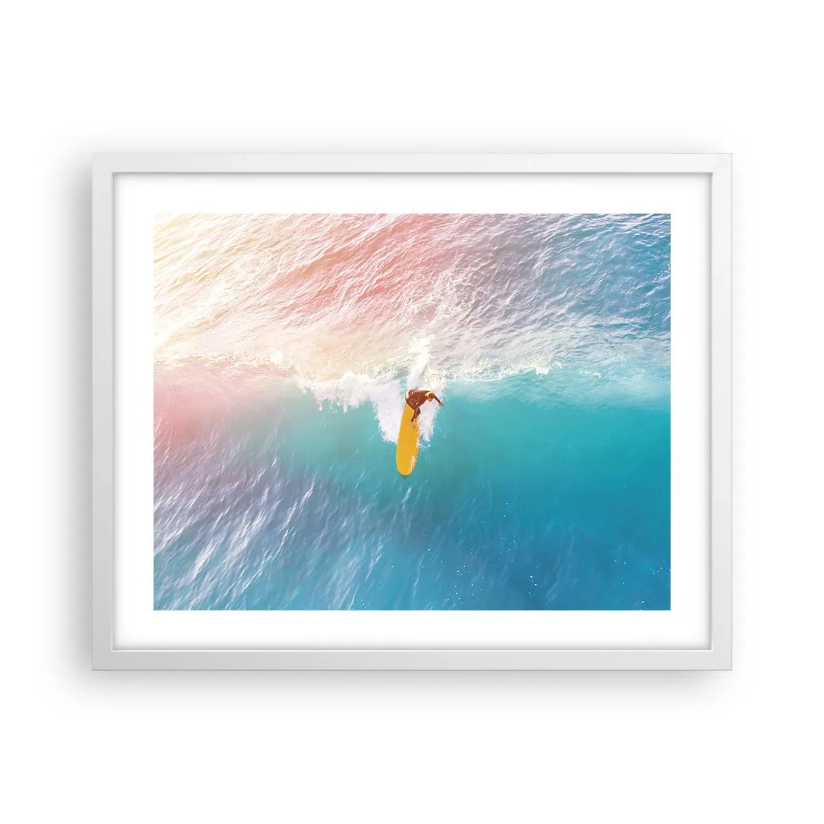 Plakat w białej ramie - Oceaniczny jeździec - 50x40 cm