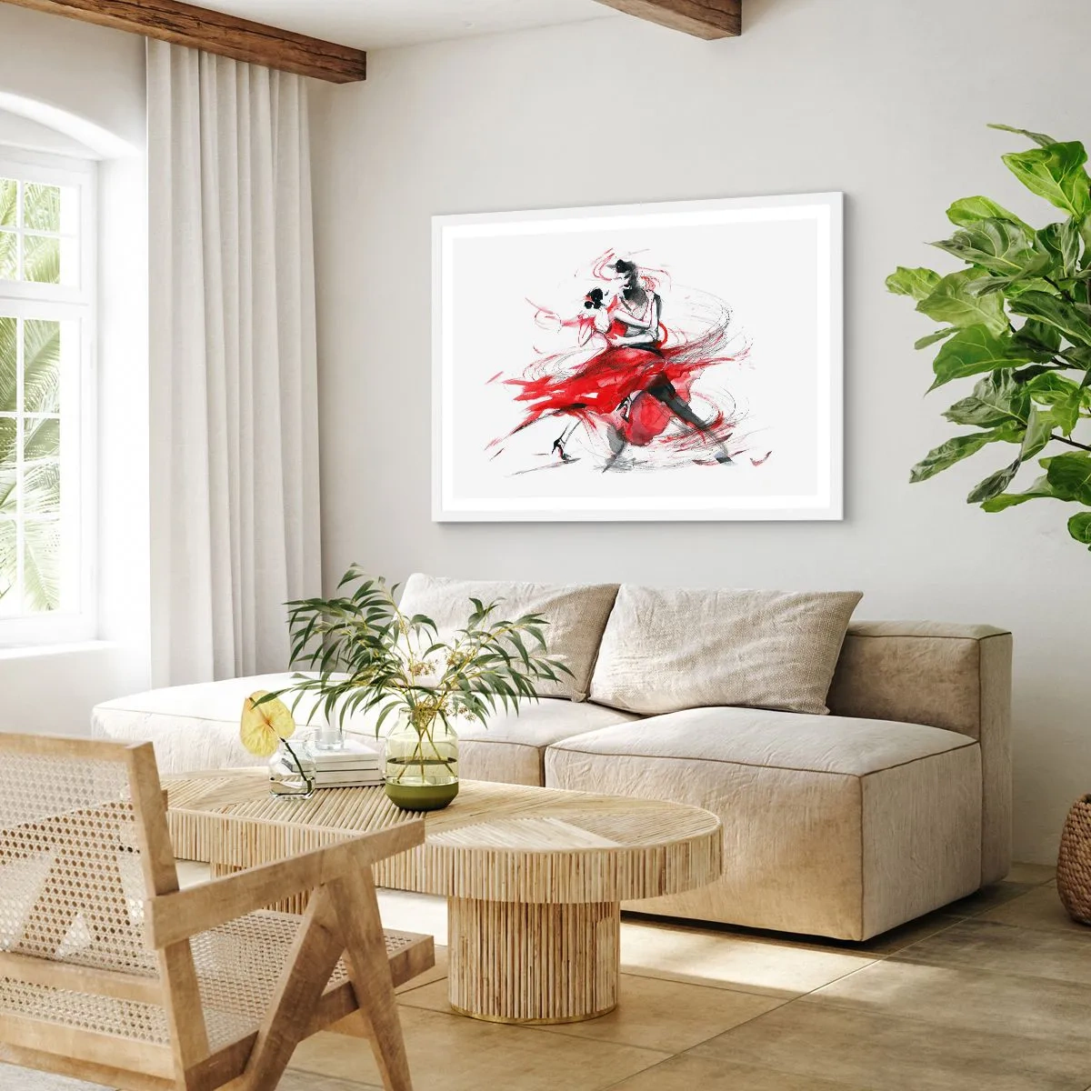 Plakat w białej ramie - Tango - rytm namiętności - 100x70 cm