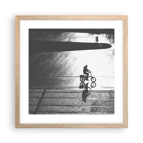 Plakat w ramie jasny dąb - Przed siebie, przez miasto - 40x40 cm