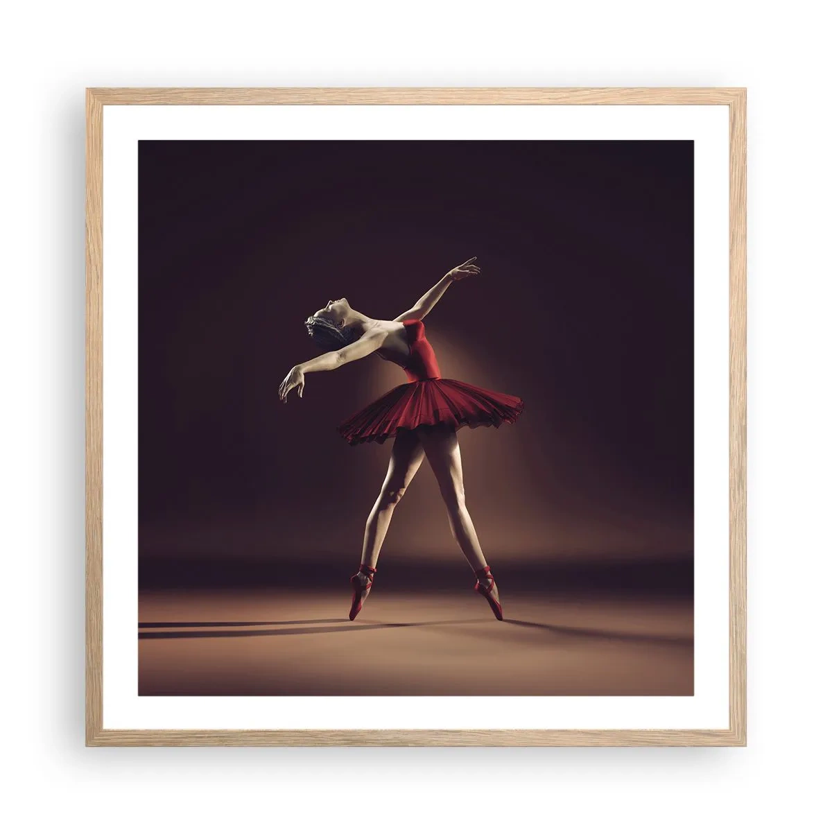 Plakat w ramie jasny dąb - Prima ballerina - 60x60 cm