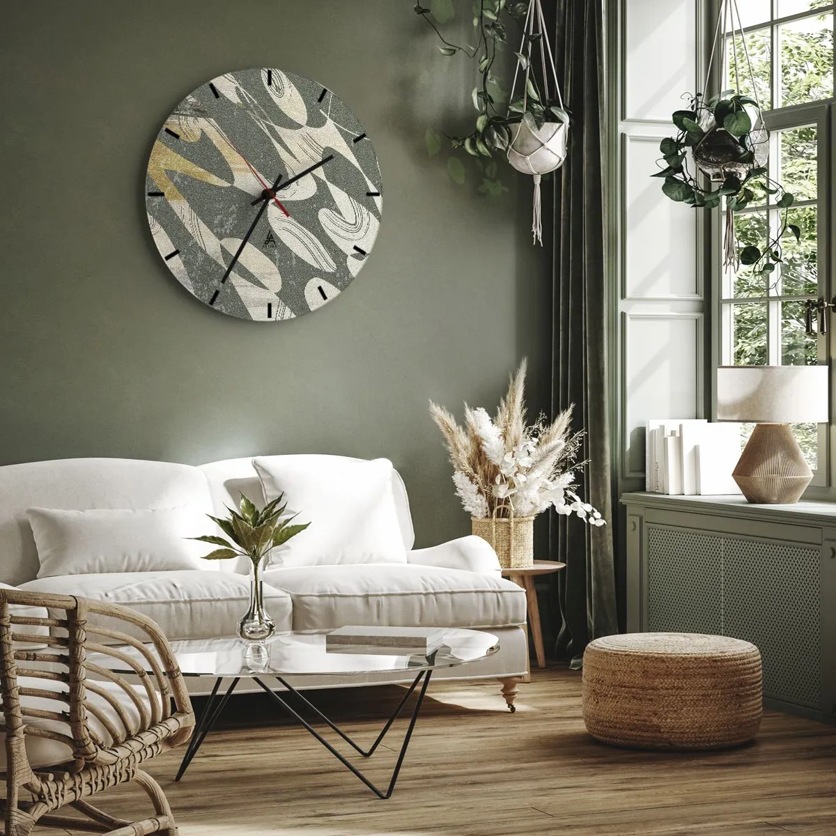Zegar ścienny - Abstrakcja zrytmizowana - 40x40 cm