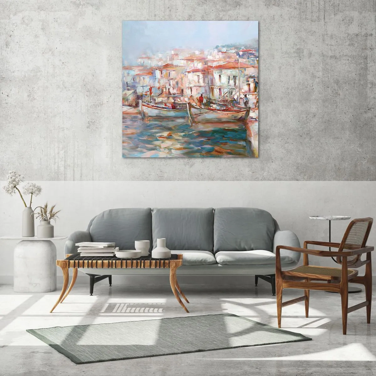 Obraz na szkle - Pastelowe wakacje - 70x70 cm