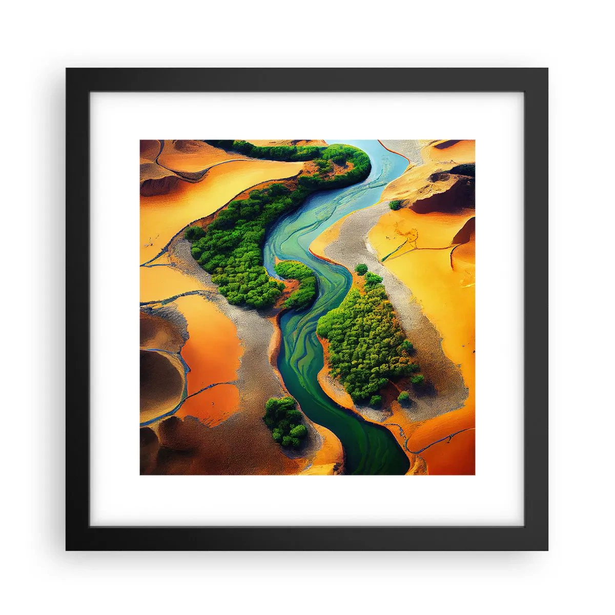 Plakat w czarnej ramie - Życiodajna rzeka - 30x30 cm