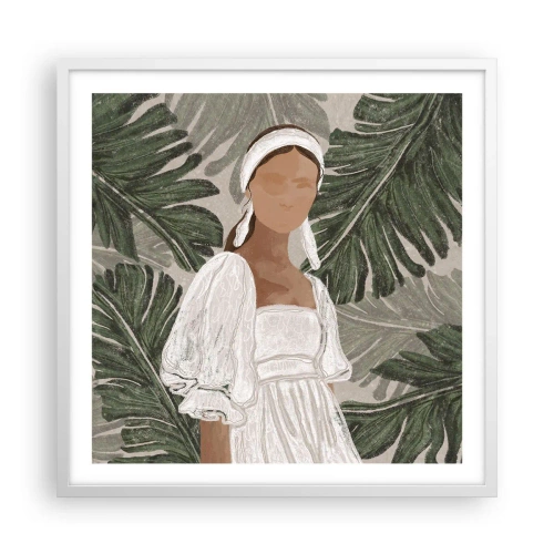 Plakat w białej ramie - Portret egzotyczny - 60x60 cm
