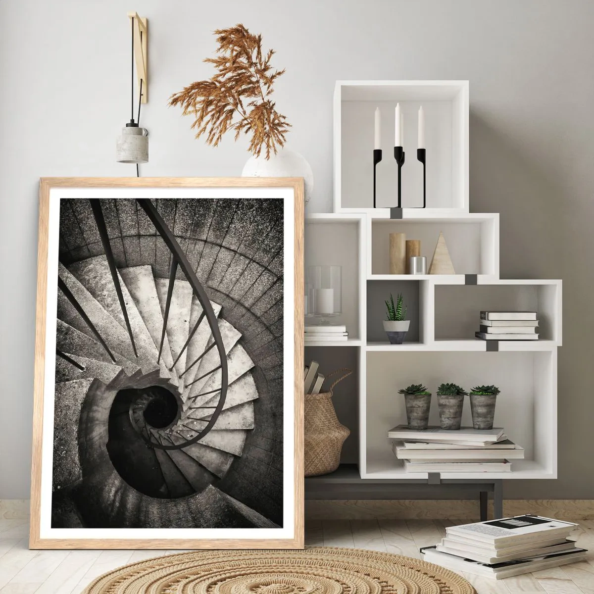 Plakat w ramie jasny dąb - Schodami w górę, schodami w dół - 30x40 cm