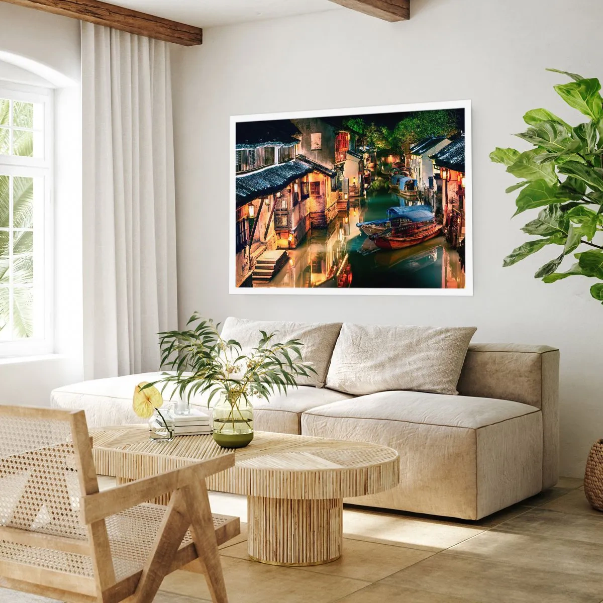Plakat - Wieczór na chińskiej ulicy - 70x50 cm