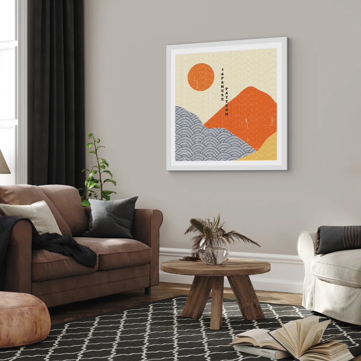 Plakat w białej ramie - W japońskim duchu - 60x60 cm