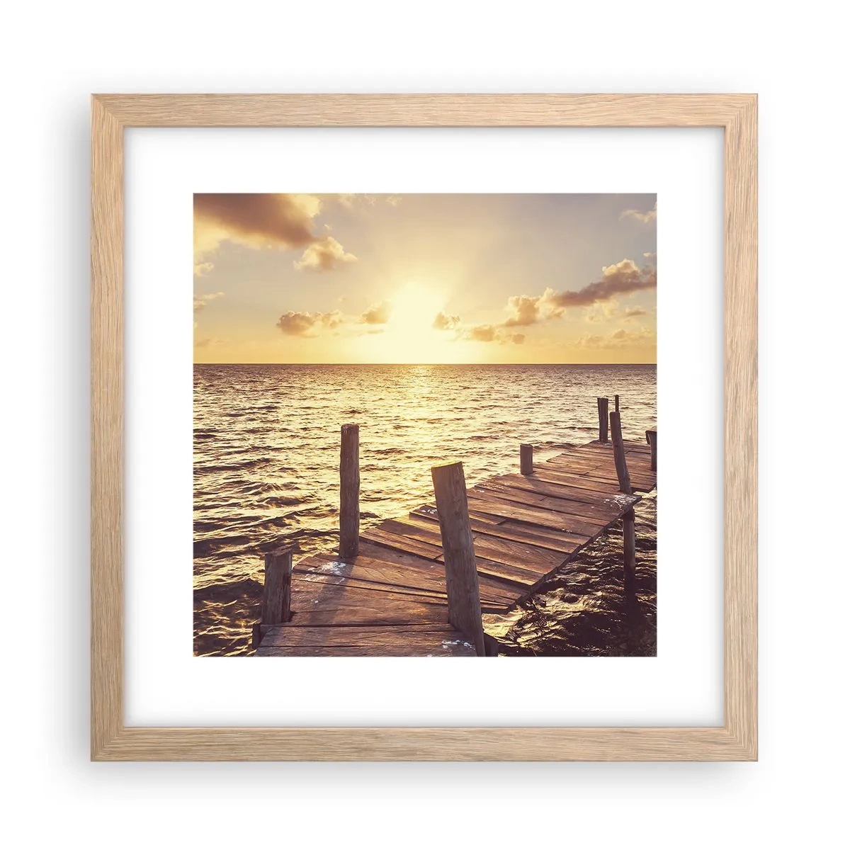 Plakat w ramie jasny dąb - Złota kraina łagodności - 30x30 cm