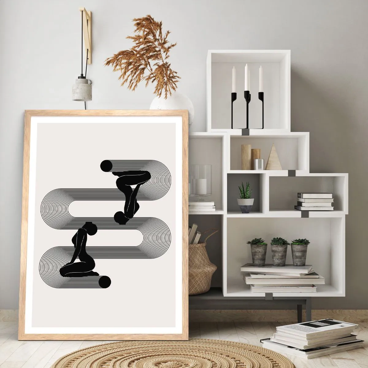 Plakat w ramie jasny dąb - Zmysłowa symetria - 61x91 cm