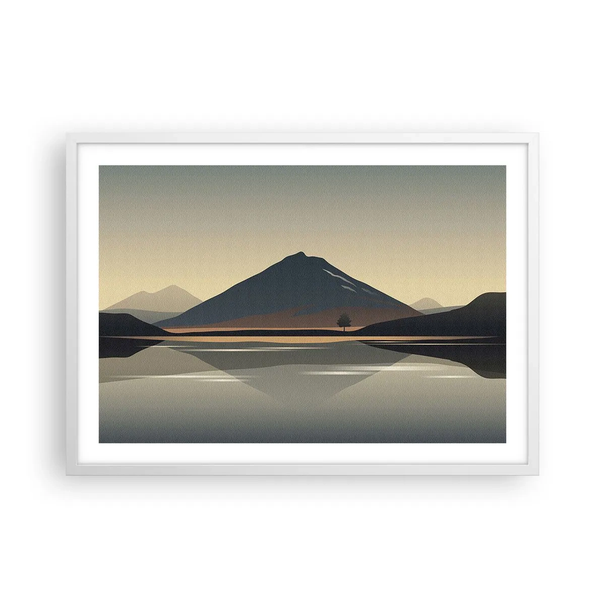 Plakat w białej ramie - Lustrzane odbicie - 70x50 cm