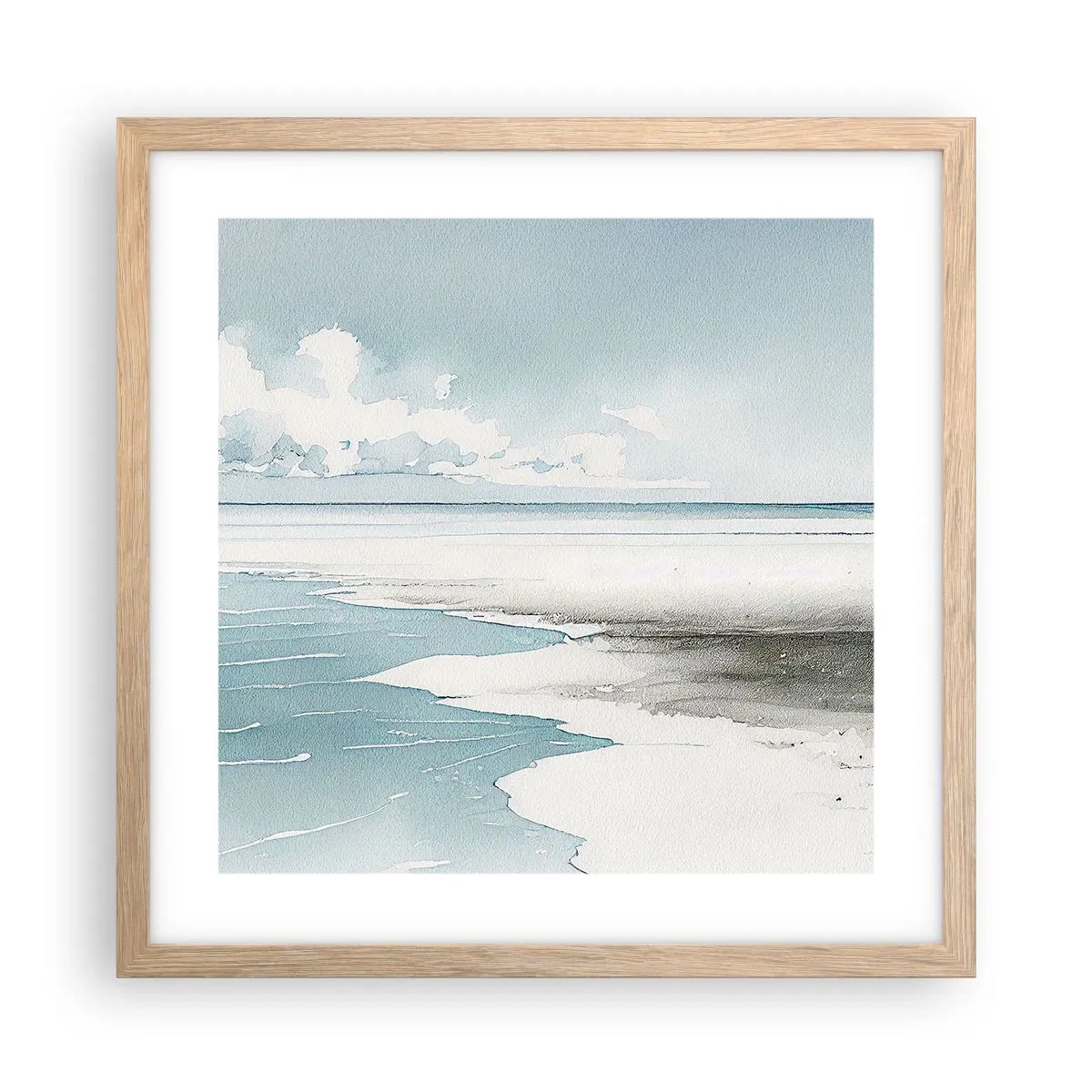 Plakat w ramie jasny dąb - Łagodny przypływ - 40x40 cm