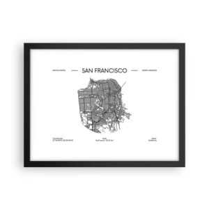 Plakat w czarnej ramie - Anatomia San Francisco - 40x30 cm