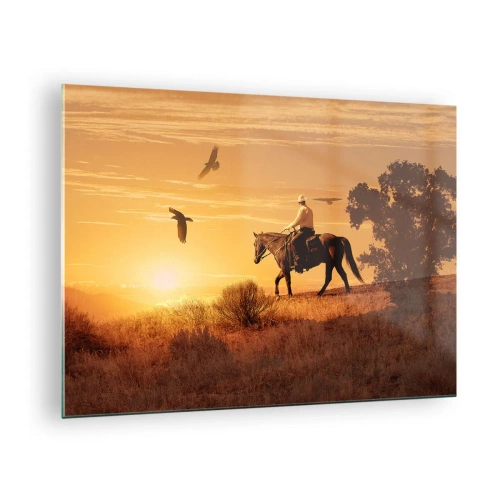 Obraz na szkle - Samotnie przez prerię - 70x50cm - Samotnie przez prerię - Nowoczesna dekoracja ścienna do salonu i sypialni ARTTOR