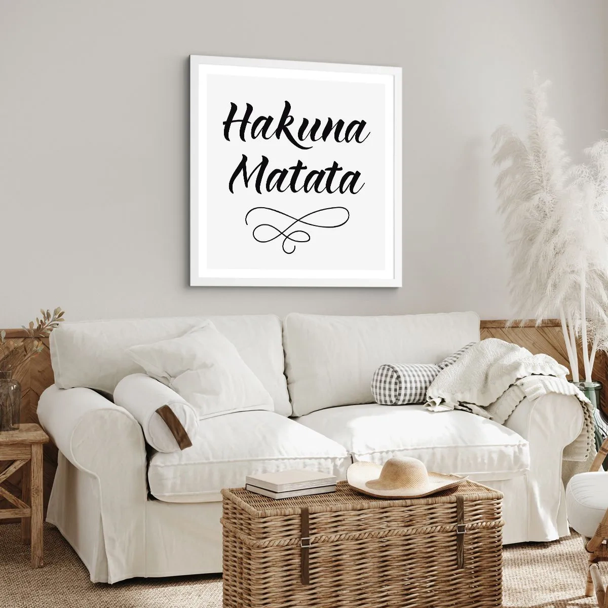 Plakat w białej ramie - Najlepsza rada - 60x60 cm
