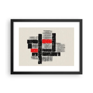 Plakat w czarnej ramie - Czerwone i czarne - 40x30 cm
