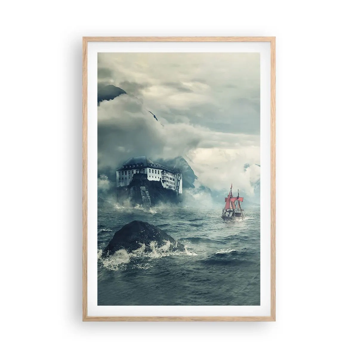 Plakat w ramie jasny dąb - Na magicznych wodach - 61x91 cm