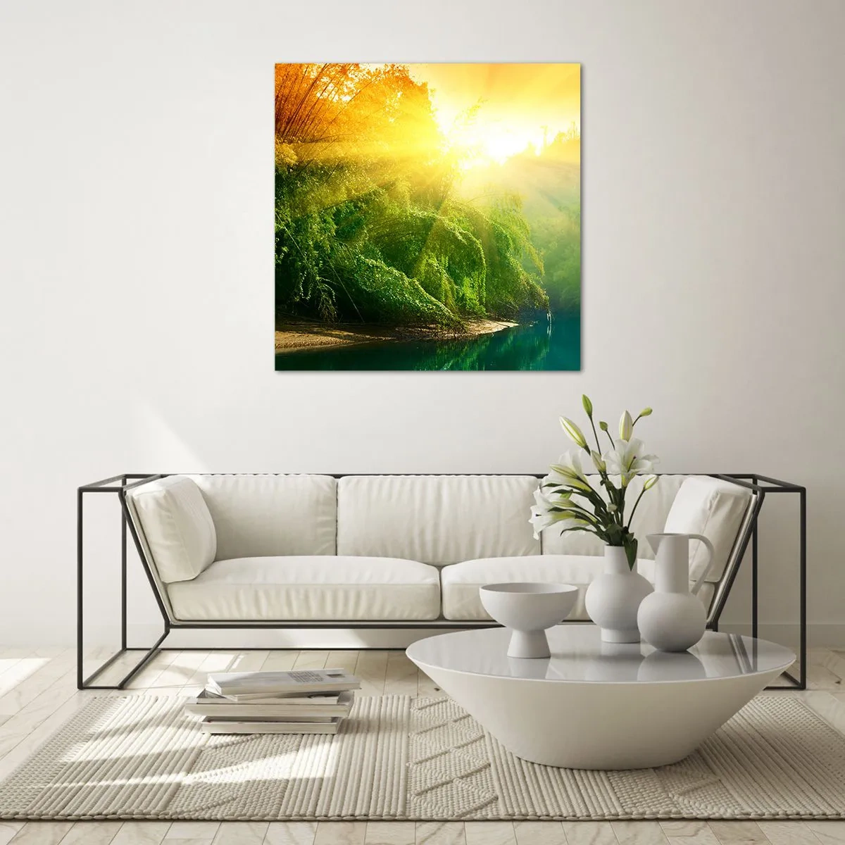 Obraz na szkle - Utonąć w słońcu i w cieniu - 70x70 cm