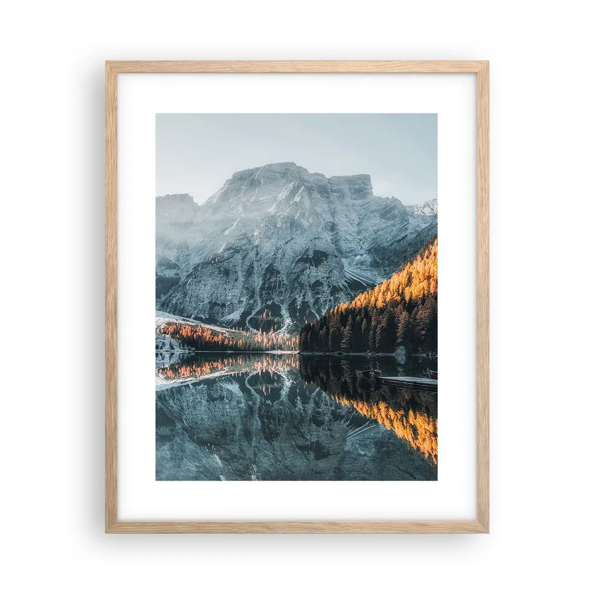 Plakat w ramie jasny dąb - Lustrzany pejzaż - 40x50 cm