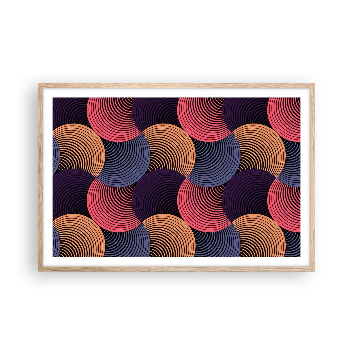 Plakat w ramie jasny dąb - W kolistym rytmie - 91x61 cm