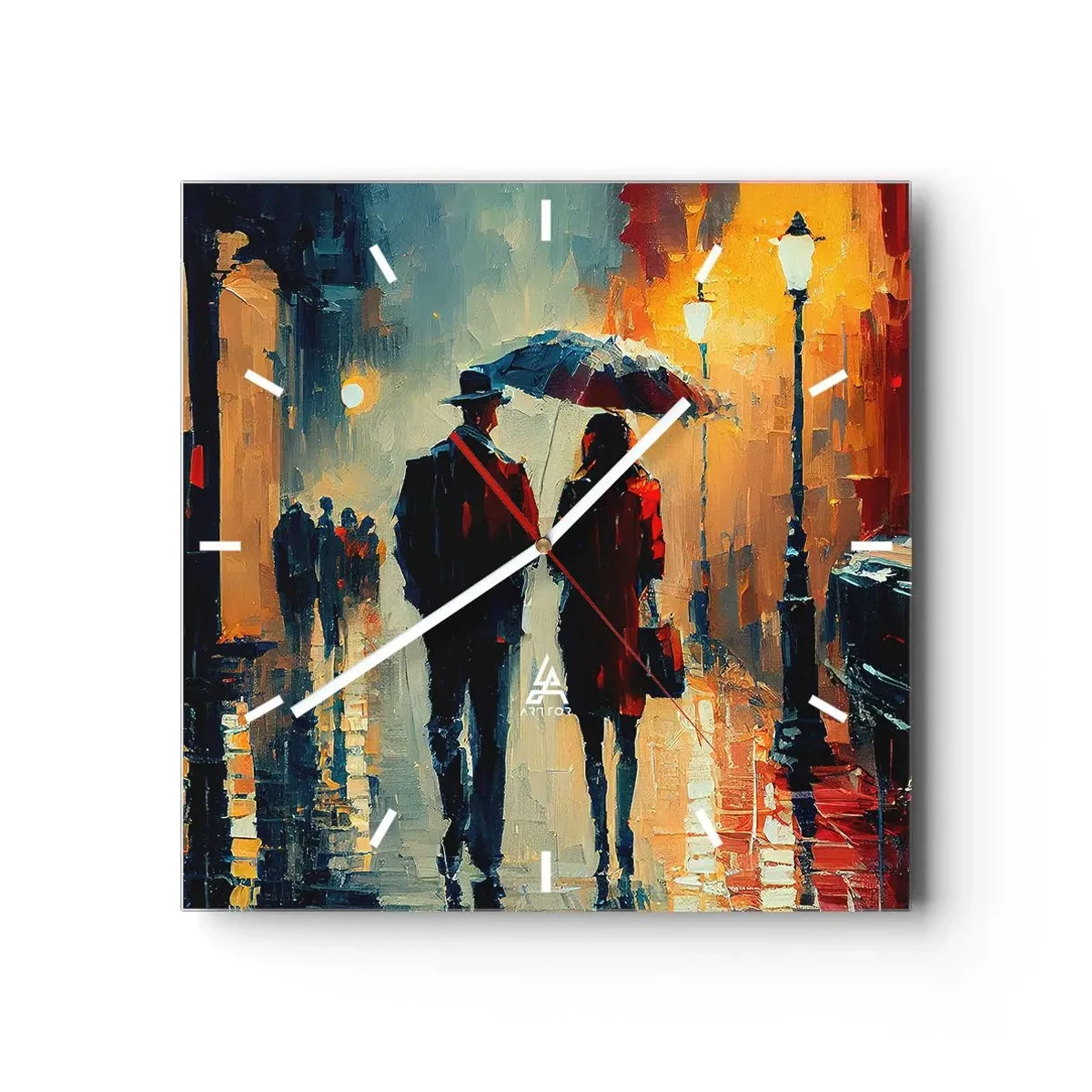 Zegar ścienny - Miejska love story - 40x40 cm