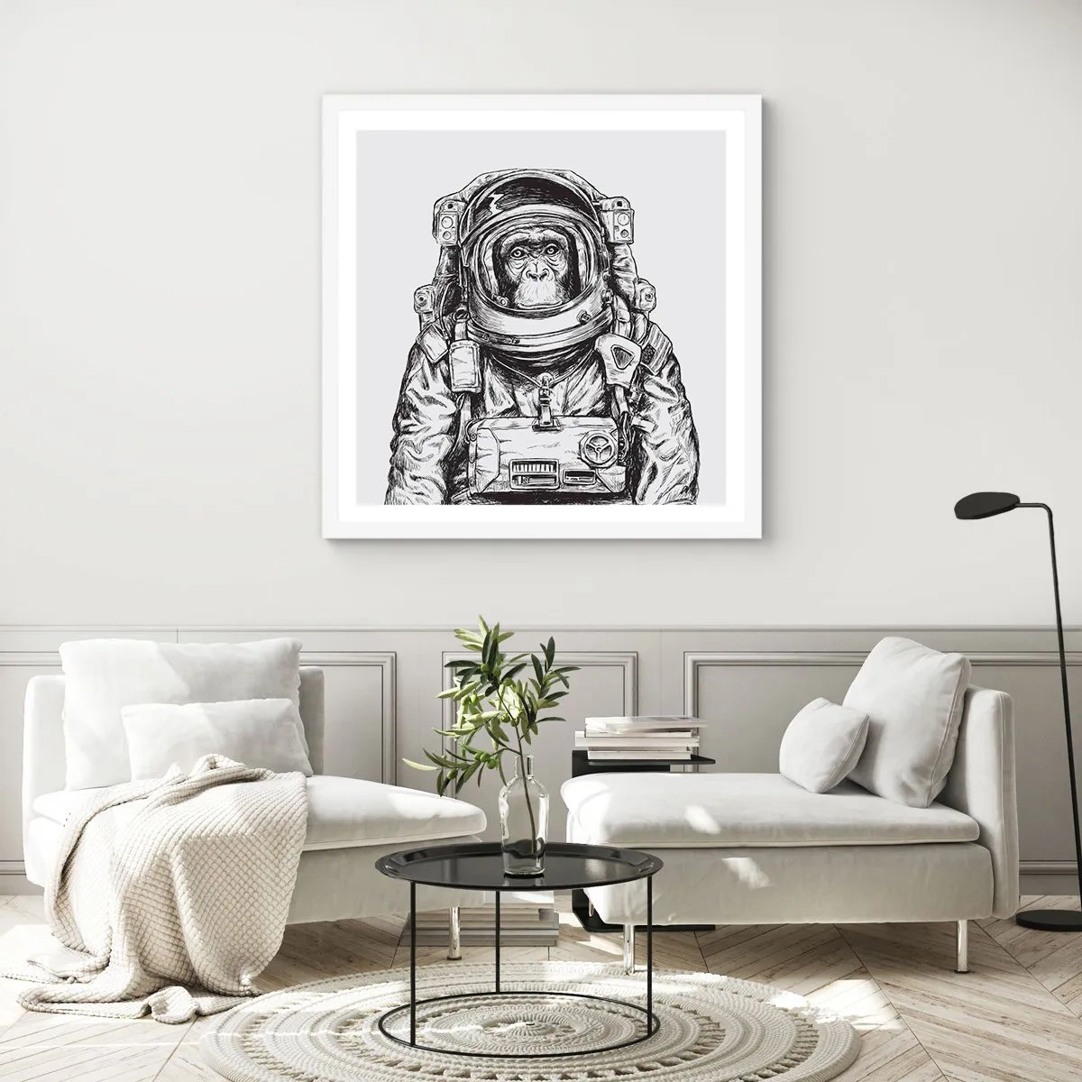 Plakat w białej ramie - Alternatywna ewolucja - 50x50 cm