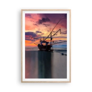 Plakat w ramie jasny dąb - Egzotyczny wieczór - 61x91 cm