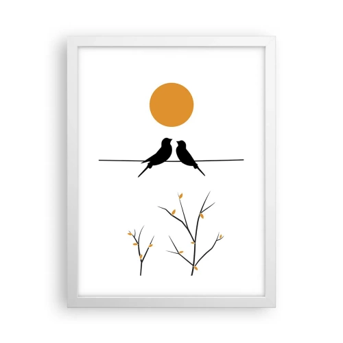 Plakat w białej ramie - Słowiczy wieczór - 30x40 cm