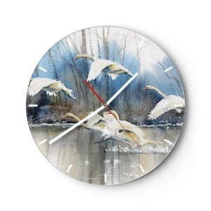 Zegar ścienny - Jak w baśni o dzikich łabędziach - 40x40 cm