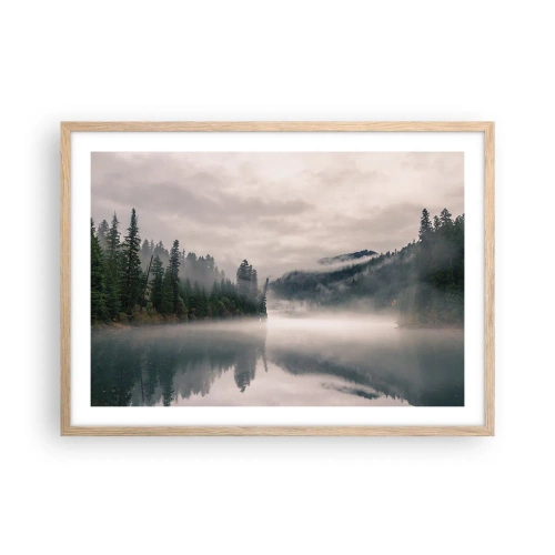 Plakat w ramie jasny dąb - W zadumie, we mgle - 70x50 cm