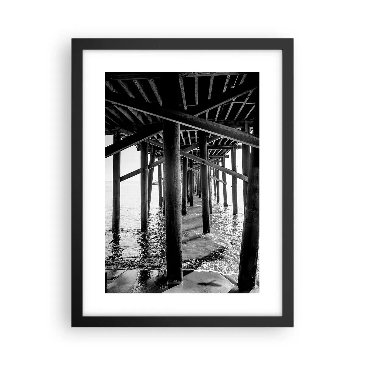 Plakat w czarnej ramie - Plażowa kryjówka - 30x40 cm