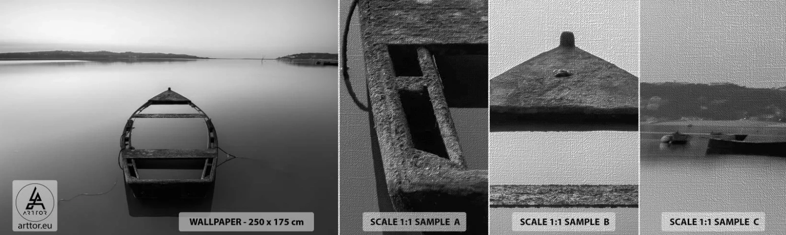 Fototapeta Próbka Premium Canvas - Tęsknota i melancholia - Krajobraz, Jezioro, Łódka - 100x30 cm