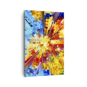 Obraz na płótnie - Dynamiczna eksplozja barw i światła - 80x120cm - In medias res - Nowoczesna dekoracja ścienna do salonu i sypialni ARTTOR