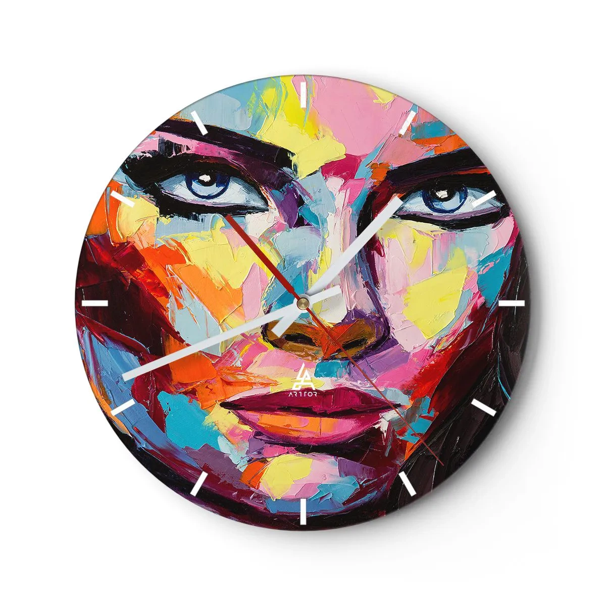 Zegar ścienny - Dusza też kolorowa - 40x40 cm