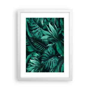 Plakat w białej ramie - Głębia tropikalnej zieleni - 30x40 cm