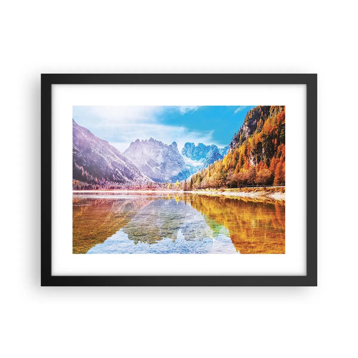 Plakat w czarnej ramie - A w górach już jesień - 40x30 cm