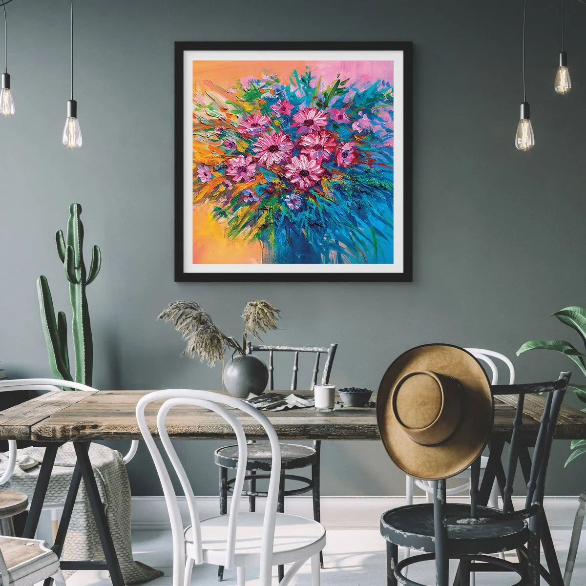 Plakat w czarnej ramie - Energia życia - 40x40 cm