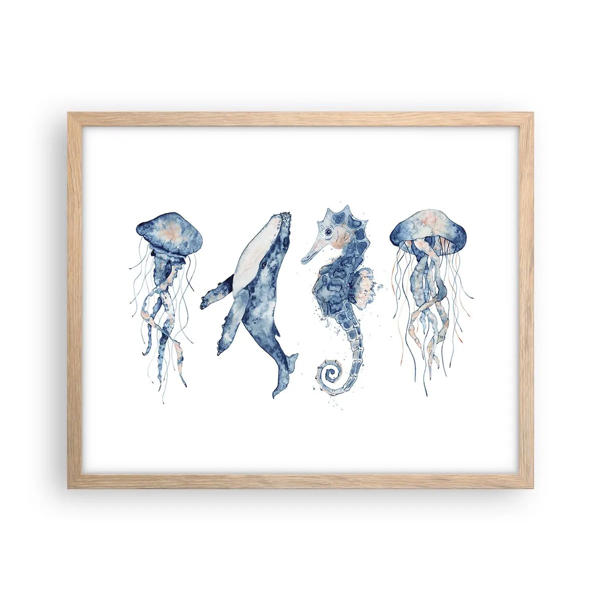 Plakat w ramie jasny dąb - Morskie dziwy - 50x40 cm