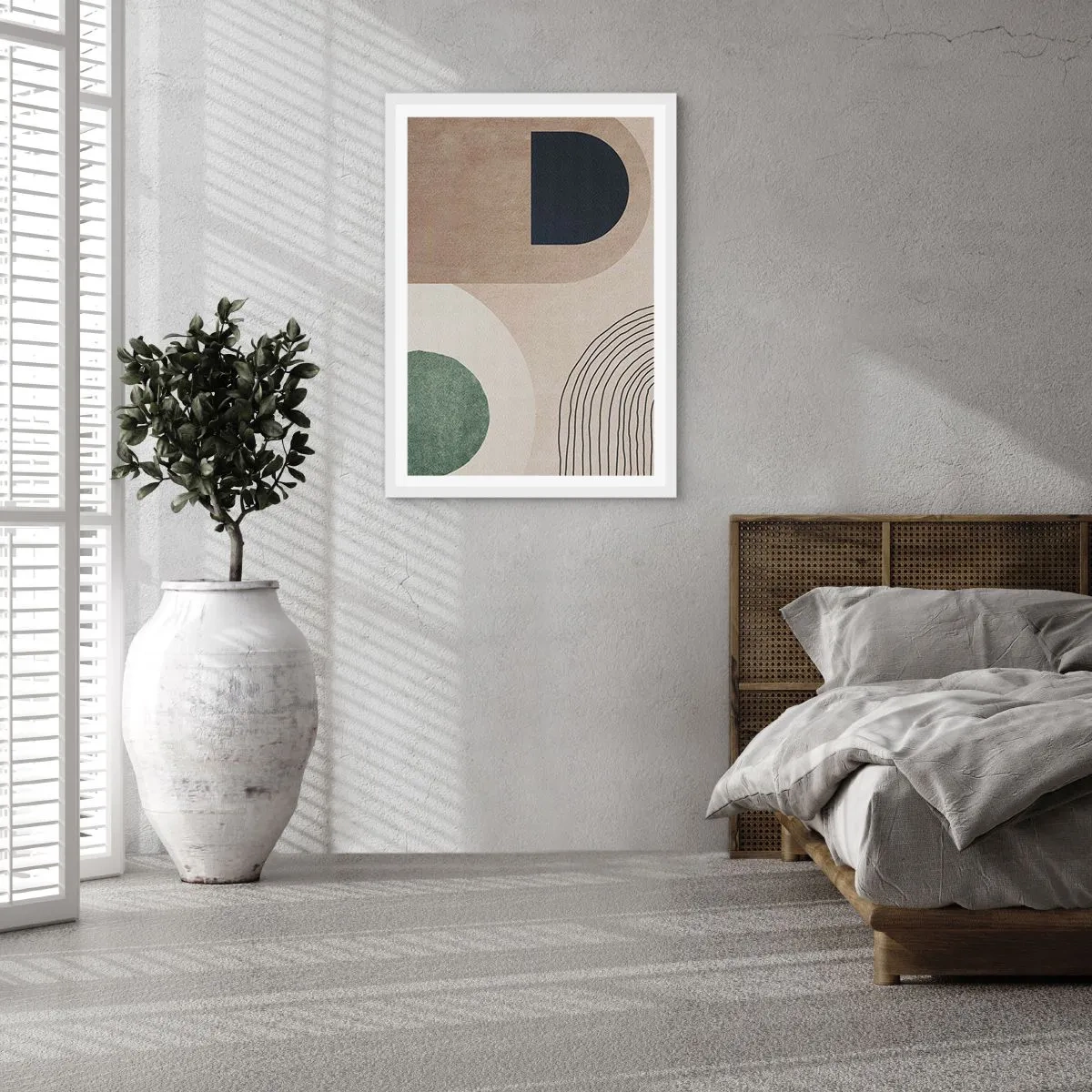 Plakat w białej ramie - Łagodność owalu - 61x91 cm