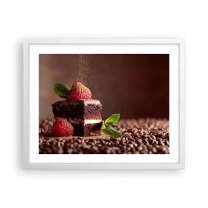 Plakat w białej ramie - Życie jest słodkie - 50x40 cm