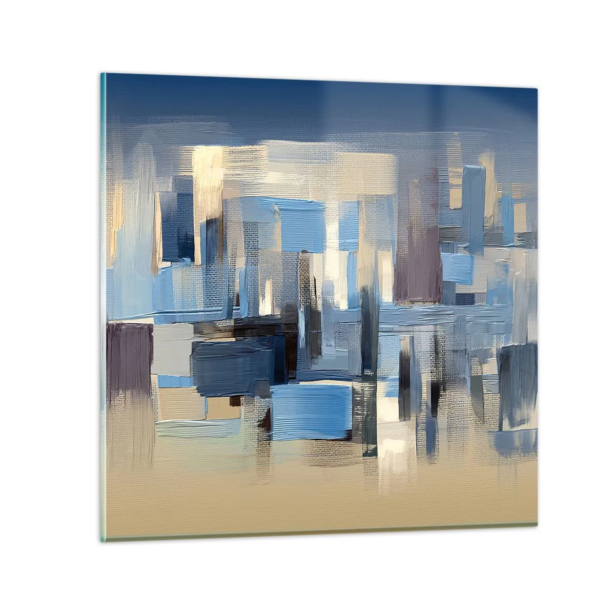 Obraz na szkle - Błękitna konstrukcja - 30x30 cm