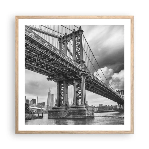 Plakat w ramie jasny dąb - Do serca miasta - 60x60 cm
