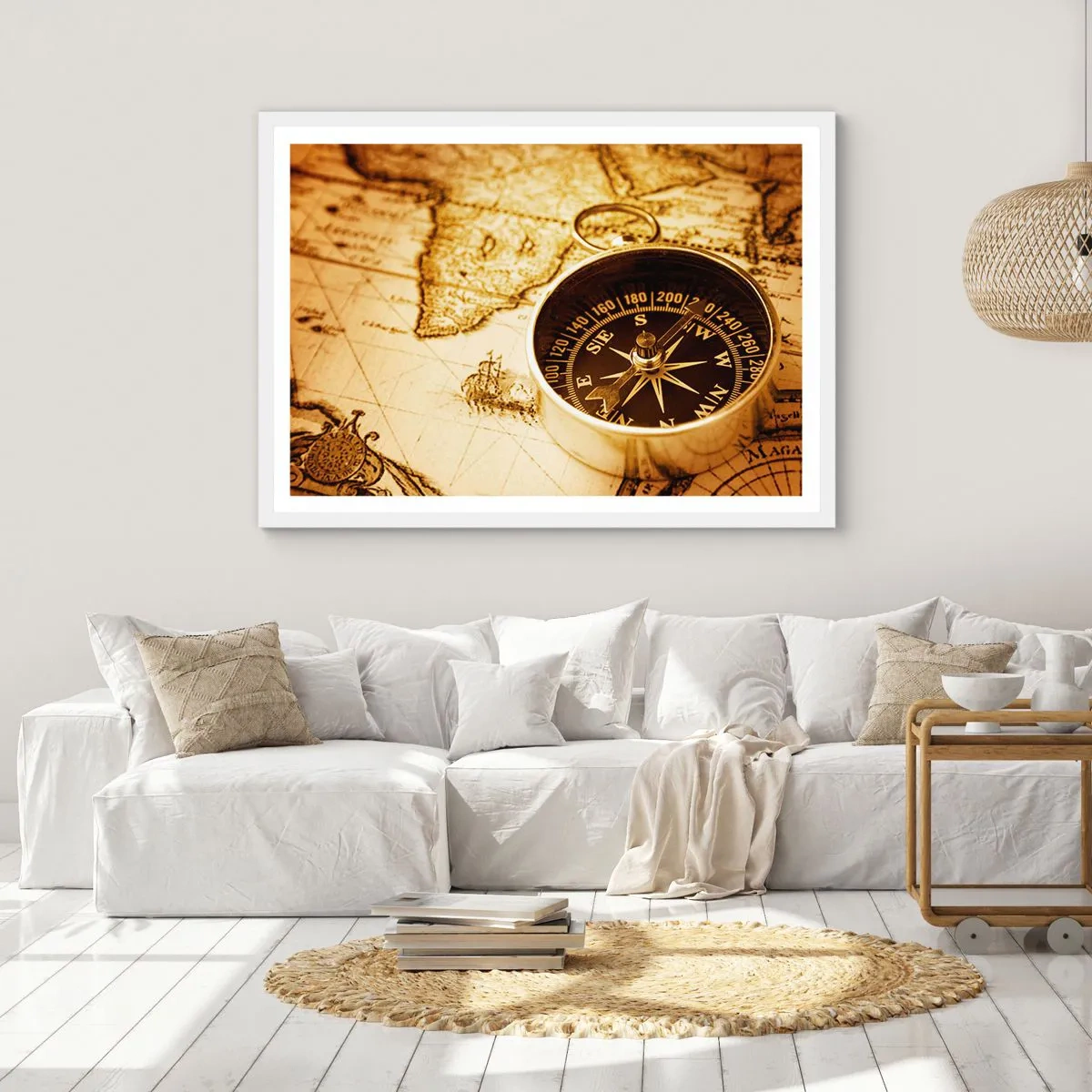 Plakat w białej ramie - Na wschód czy na zachód? - 70x50 cm