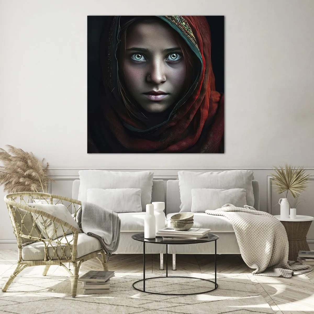 Obraz na szkle - Wschodnia księżniczka - 50x50 cm