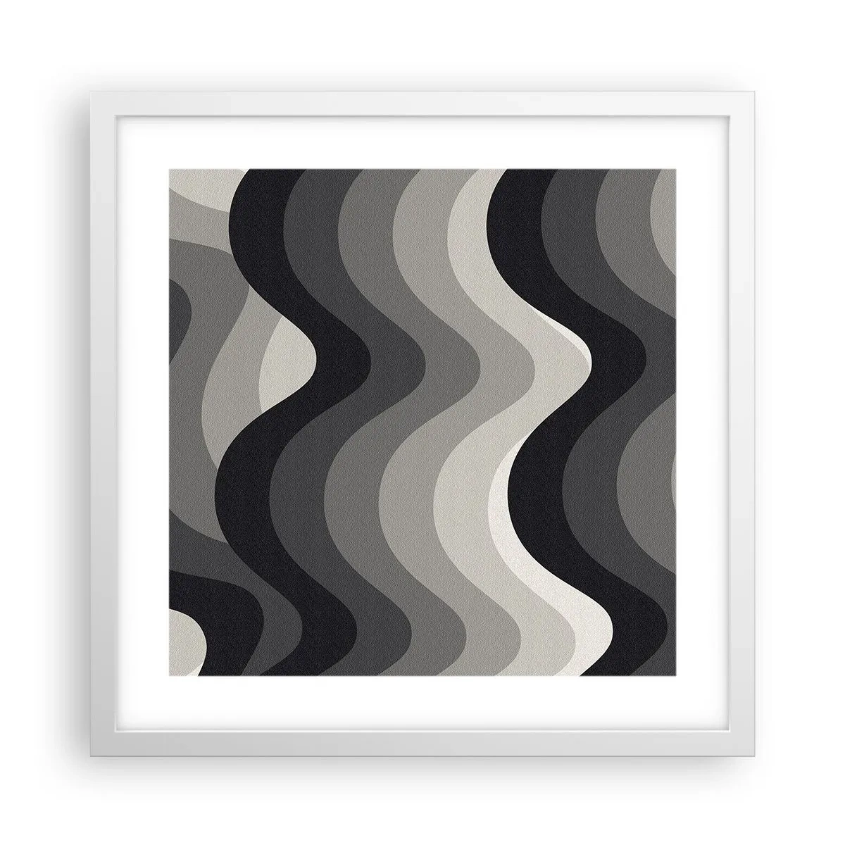 Plakat w białej ramie - Fala za falą - 40x40 cm