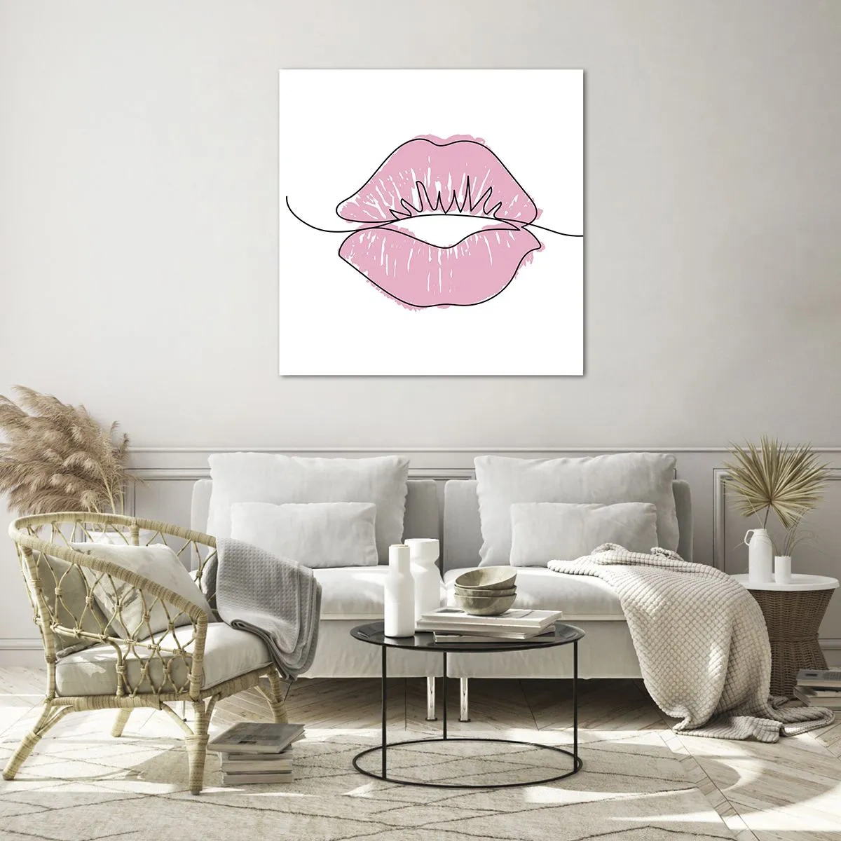 Obraz na szkle - Gotowy do pocałunku? - 40x40 cm