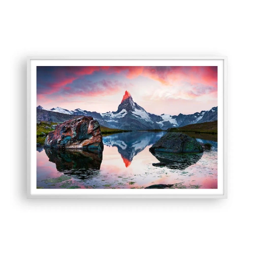Plakat w białej ramie - Serce gór jest gorące - 100x70 cm